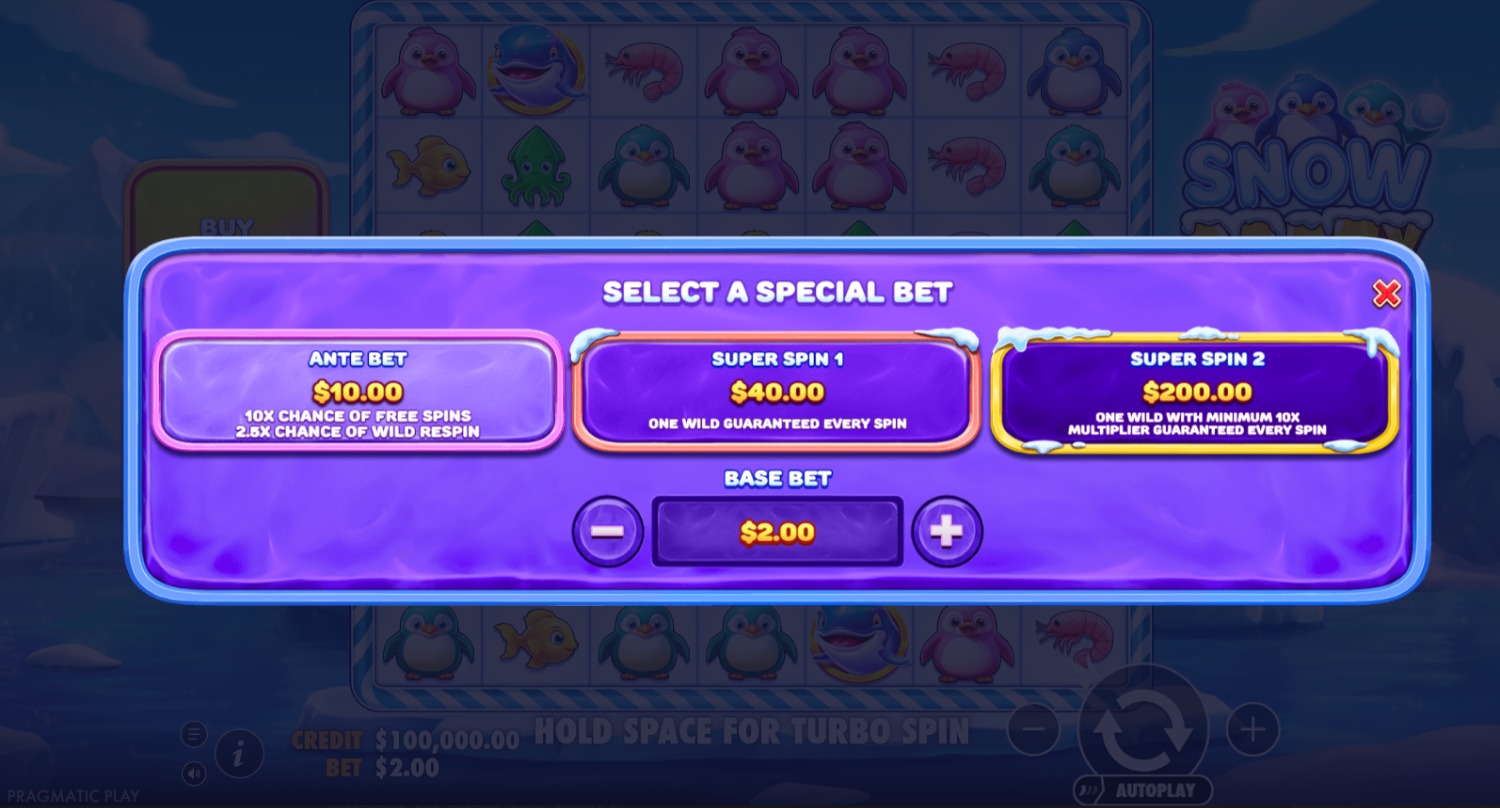 Snow Party Buy Feature Screen
