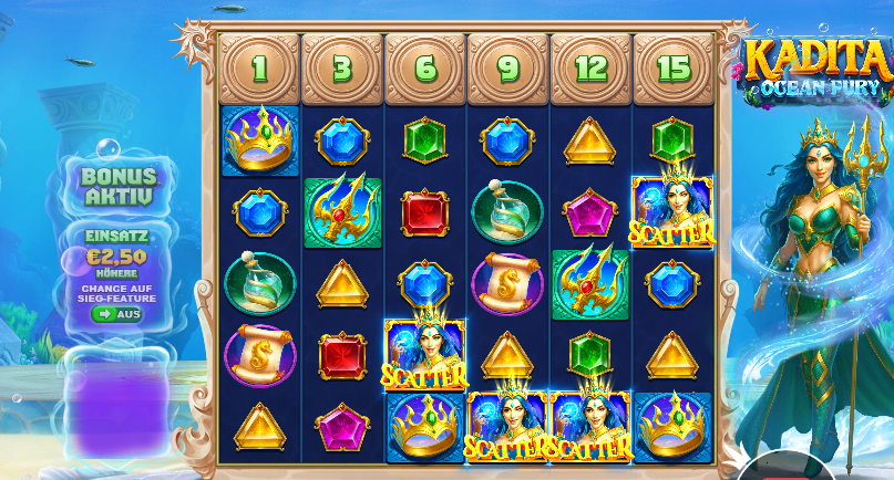 Kadita Ocean Fury – Bonus Aktiv mit 4 Scatter-Symbolen